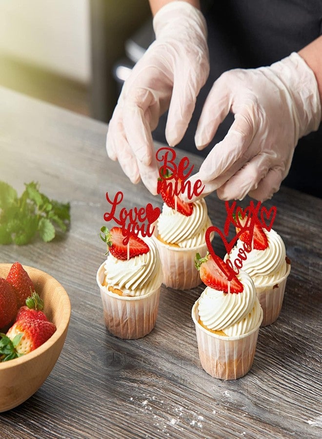 Confetti! 24 Pack Glitter Valentine's Day Cupcake Toppers, Romantic Be Mine, XOXO, Love You Picks for Weddings, Bridal Showers, Birthdays, and Parties - Perfect Cake Decorations - Image 5